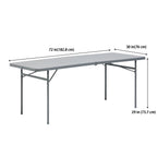 Mainstays 6' Rectangle Centerfold Folding Table, White
