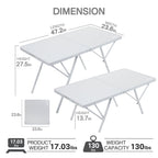 PORTAL Lightweight Folding Camping Table, Aluminum Roll Up Folding Square Table with Carry Bag for Picnic, Backyards, BBQ