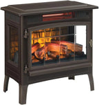 Freestanding Electric Fireplace Stove Heater with 3D Flame Effect for 1,000 Sq. Ft