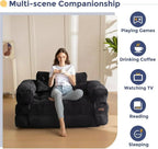 Folding Sofa Bed L-Shaped Convertible Sofa Bed with Armrests and Pillows