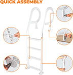 XtremepowerUS Pool Ladder 4-Step for 48-54 Above Ground Pools, 300LB, Swimming Pool Ladder