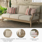 Coastal view outdoor terrace eucalyptus sofa
