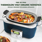8-in-1 Programmable 6QT Electric Slow Cooker with Dishwasher-Safe Lid and Removable Base