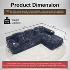 Cloud Sectional Couch with L Shape Chaise Modern Modular Sofa with Deep Seat Built in Cup Holder