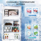 Antarctic Star 3.2 Cu.Ft Mini Refrigerator with Freezer Double Door Fridge Compact Refrigerator
