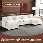 ihanherry 146-inch U-shaped modern sofa modular area cloud sofa