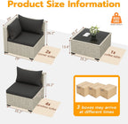 UDPATIO Outdoor Patio Furniture Set, 7-Piece PE Wicker Sectional Sofa with Tea Table, Outdoor Conversation Set for Patio, Garden, Backyard Green