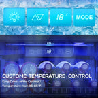 Beverage Refrigerator Cooler-120 Cans Freestanding Mini Fridge Cooler with Glass Door