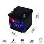 MM-H5 Start and Stop Car BCI Group Size 47 12V 60 AH, 100RC, 680 CCA Rechargeable AGM Car Battery