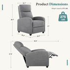Swivel Rocking Recliner Chair with Extra Large Footrest High Back, Upholstered Glider Nursery Chair for Living Room, Bedroom & Nursery, Comfortable Deep Seat for Relaxation, Grey