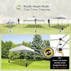 10x10 Pop-Up Awning One-Click Installation Beach Tent Outdoor Sunshade Silver Coated Top