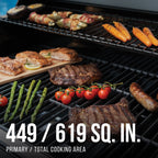 Expert Grill, 4-Burner Propane Gas Grill with Side Table and Wheels, Stainless Steel