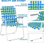 VINGLI Patio Lawn Webbed Folding Chairs Set of 2 Outdoor Beach Portable Lawn Chair