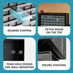 IRIS USA Screw Tool Organizer Small Parts Cabinet Chest Storage Drawers Organization Toolbox