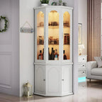 Corner wine cabinet with LED lights tall modern wine cabinet home bar wine storage cabinet