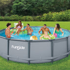 Funsicle 14' x 42 Oasis Above Ground Pool Set with Pump, Round Frame - Cool Gray