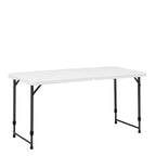 Mainstays 4' Adjustable Height Centerfold Folding Table, White