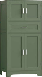 TEENFON Bathroom Storage Cabinet with Adjustable Shelf & Large Drawer