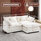 ihanherry 146-inch U-shaped modern sofa modular area cloud sofa