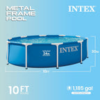 INTEX Metal Frame 12ft x 30in Above Ground Swimming Pool Set w/Filter Pump
