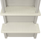 Aqua Select White Anti-Slip Pool Steps with White Steps and White Outside Flip-up Safety Ladder, 48-54H