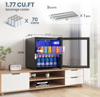 Beverage Refrigerator Cooler-120 Cans Freestanding Mini Fridge Cooler with Glass Door
