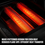 Monument Grills 4 Burner Propane Gas Grill ,Stainless Steel Outdoor Patio Barbecue Grill with Folding Shelves and Flip Rack, Mesa II 410BZ