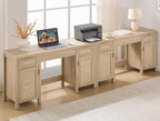 SICOTAS Rattan Vanity Home Office Desk - 52 Large Makeup Vanity Dressing Table
