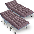 2 Pack Camping Cot with Mattress Comfortable Sleeping Cot Camping Cots for Adults 2 Person Folding Cot Heavy Duty Cots for Sleeping with Carry Bag Outdoor Indoor Home Vacation