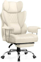 Large high back office chair high back leather gaming chair with footrest