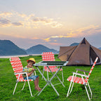 VINGLI Patio Lawn Webbed Folding Chairs Set of 2 Outdoor Beach Portable Lawn Chair