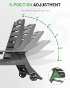 Lounge Chair Outdoor Chaise Lounge HDPE 6-Position Outdoor Chaise Lounge Patio Lounge Chair