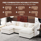 ihanherry 146-inch U-shaped modern sofa modular area cloud sofa