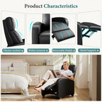 Swivel Rocking Recliner Chair with Extra Large Footrest High Back, Upholstered Glider Nursery Chair for Living Room, Bedroom & Nursery, Comfortable Deep Seat for Relaxation, Grey