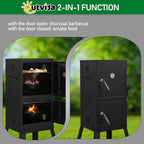Zimtown Charcoal Grill BBQ Smoker Outdoor Barbecue Pit with 3 Levels Patio Backyard Black