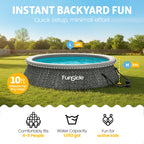 Funsicle Quickset 14’ x 36” Round Inflatable Top Ring Above Ground Swimming Pool Set