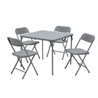 Mainstays 5-Piece 34 Square Centerfold Folding Card Table and 4 Folding Chairs Set, White