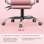 Gaming Chair with Massage Lumbar Support and Footrest Height Office Gaming Chair