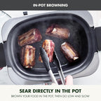 8-in-1 Programmable 6QT Electric Slow Cooker with Dishwasher-Safe Lid and Removable Base