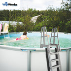 Vinyl Works Canada SLAW Slide Lock A Frame Above Ground Pool Ladder, White