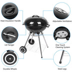 Ktaxon Portable Steel Charcoal Grill BBQ Grill Spherical Design Black