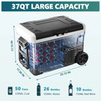 EUHOMY 12 Volt Refrigerator 53QT(50L) Electric Cooler Portable Freezer 12V/24V DC