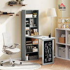 Folding convertible writing desk, wall mounted desk cabinet, multifunctional home office workstation