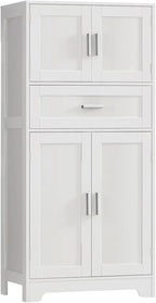 TEENFON Bathroom Storage Cabinet with Adjustable Shelf & Large Drawer