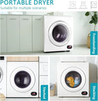 Compact Laundry Dryer 3.5 cu ft Front Load Stainless Steel Clothes Dryers With Exhaust Pipe