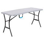 “Lifetime 5-Foot Fold-in-Half Table – Portable Indoor/Outdoor Utility Table for Camping, Events & Tailgating – Gray