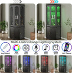 Corner wine cabinet with LED lights tall modern wine cabinet home bar wine storage cabinet