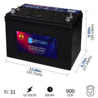 MM-H5 Start and Stop Car BCI Group Size 47 12V 60 AH, 100RC, 680 CCA Rechargeable AGM Car Battery