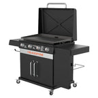 Blackstone 36 Culinary Cabinet Griddle with Side Table 4-Burner Liquid Propane Flat Top Grill