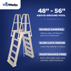 Vinyl Works Canada SLAW Slide Lock A Frame Above Ground Pool Ladder, White